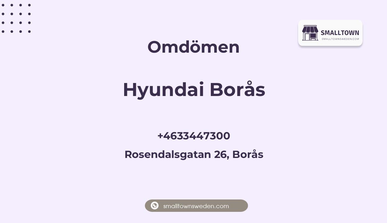 Omdömen om Hyundai Borås, Rosendalsgatan 26