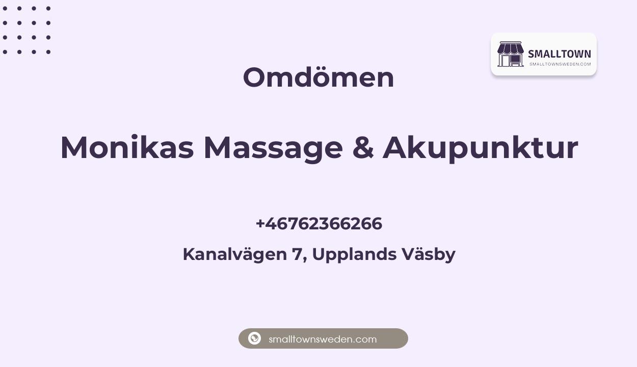 Omdömen om Monikas Massage & Akupunktur, Kanalvägen 7, Upplands Väsby