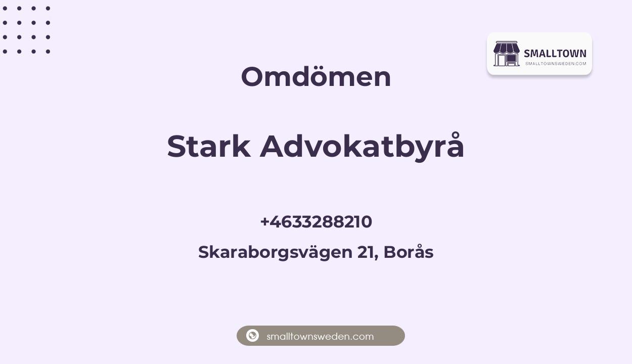 Omdömen om Stark Advokatbyrå, Skaraborgsvägen 21, Borås